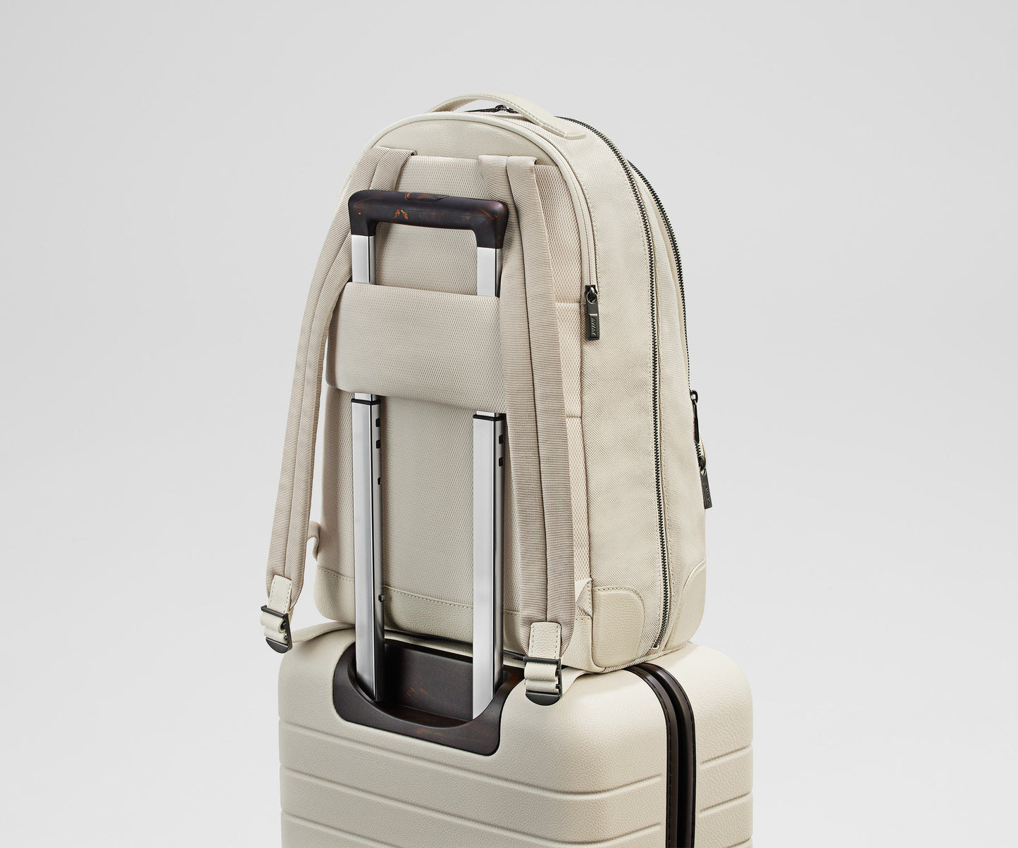 The Transit Leather Backpack in Cream White