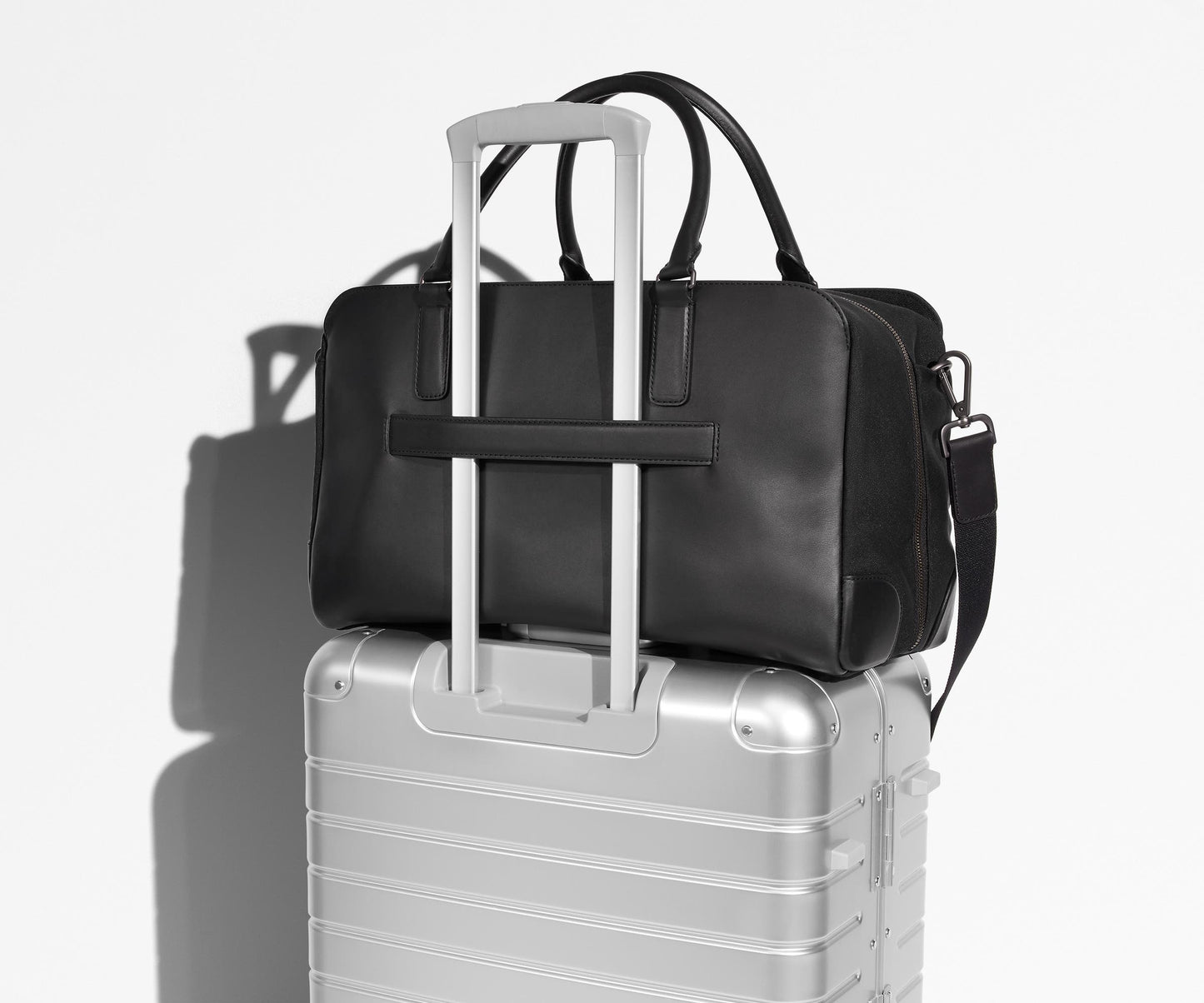 The Transit Leather Duffle in Jet Black