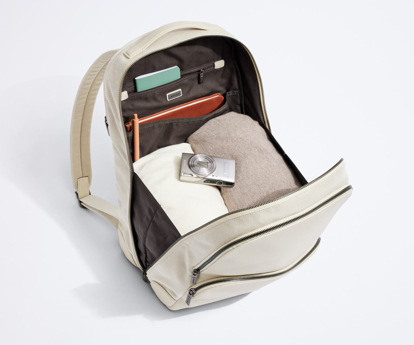 The Transit Leather Backpack in Cream White