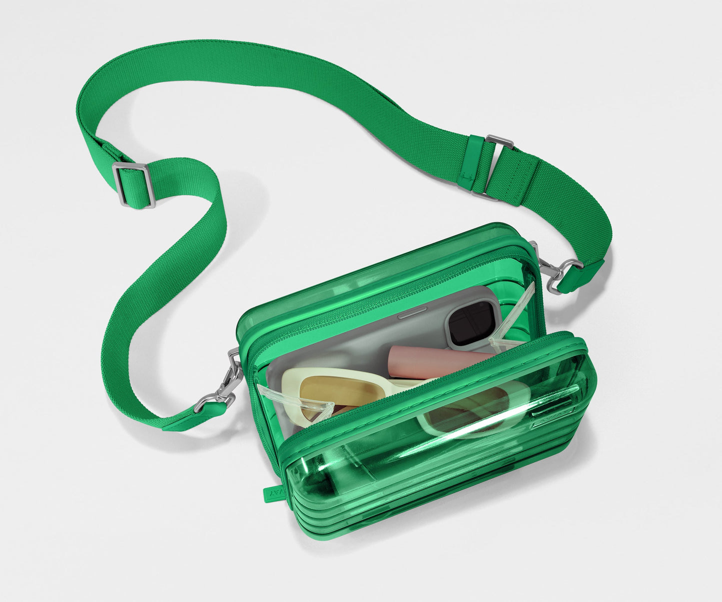 The Mini Crossbody in Translucent Green