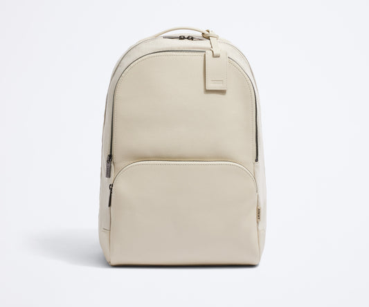 The Transit Leather Backpack in Cream White
